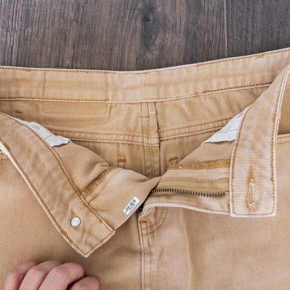 Princess Polly Low Rise Denim Micro Mini Skirt in Khaki, Size US 6 - Picture 4 of 5